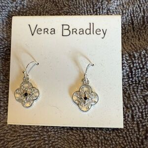 Vera Bradley Silver Quatrefoil Dangle Earrings